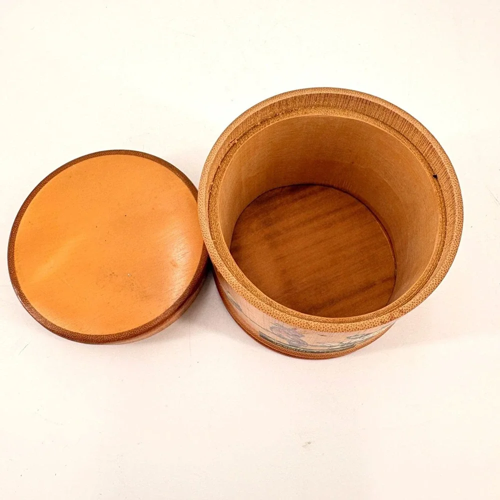 Vintage Bamboo Tea Canister Japandi Zen Kitchen Storage Jar‎ Jasmine Tea Decor